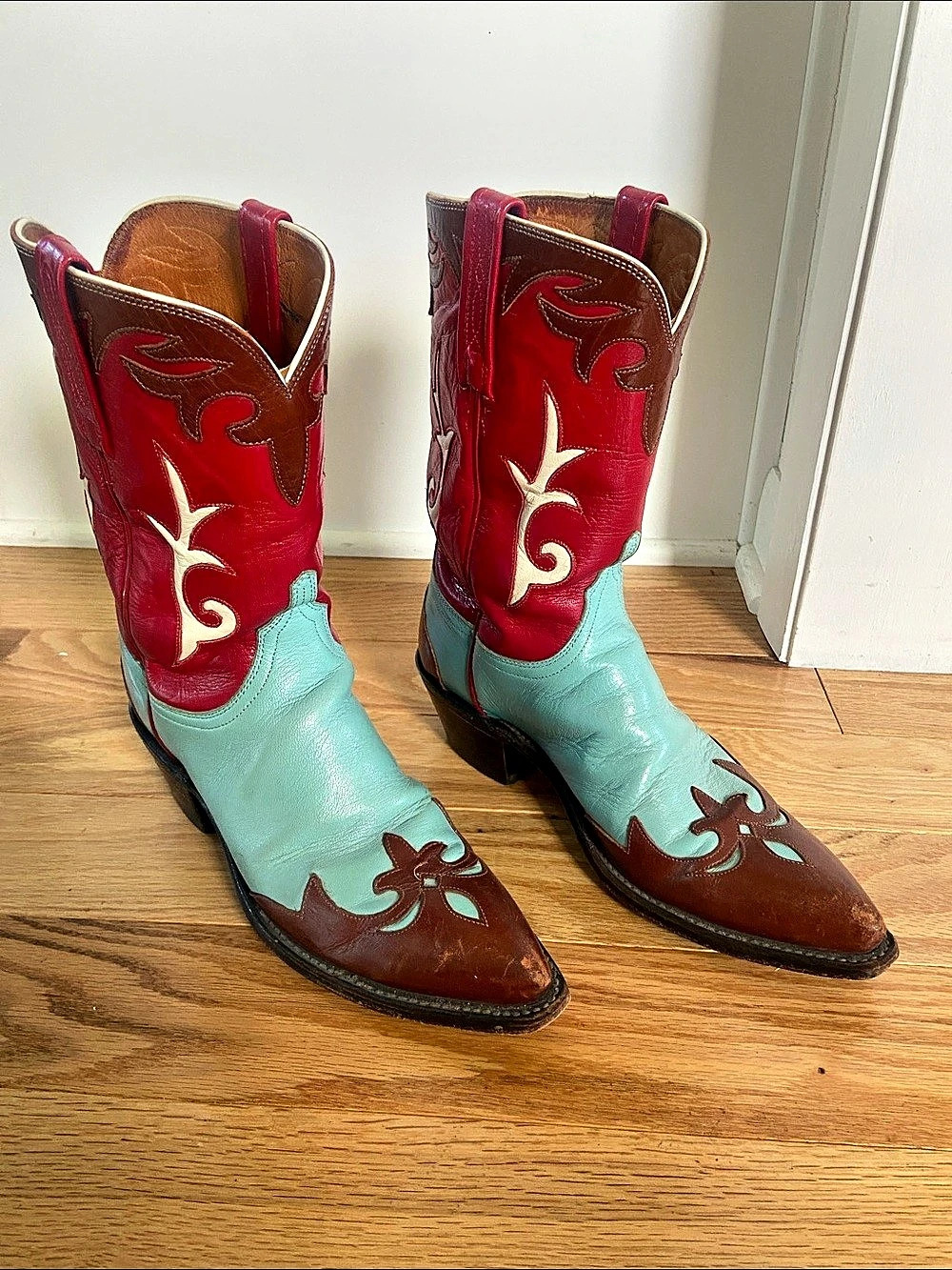 Old Gringo Golondrina Red and Turquoise Cowboy Boots & Turquoise Cowboy Boots US
